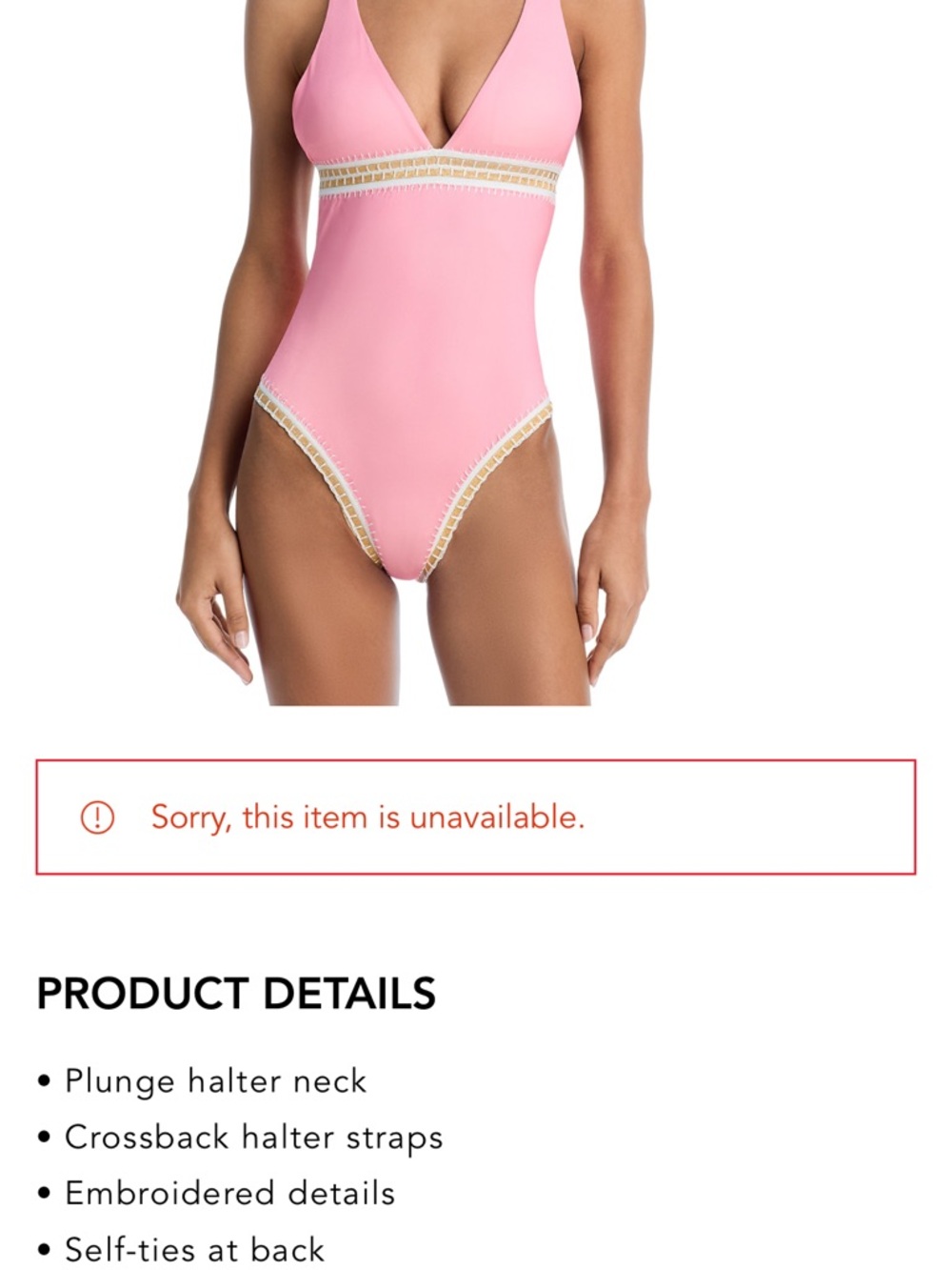 PQ Swim Pink Plunge Halter One-Piece Swimsuit
